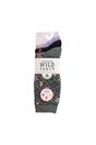 Black 3 Pack Fashionable Texture Knit Cotton Socks, Image 2 of 3