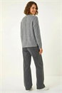 Grey Funnel Neck Seam Detail Jumper, Image 3 of 5