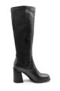 Black 'Zhuri' Mid Block Heel Knee High Boots, Image 2 of 3
