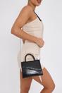 Black Croc Textured PU Mini Grab Bag - Leia, Image 2 of 3