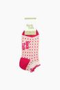 Cream Love Heart Striped Bamboo Trainer Socks in Pink, Image 4 of 4