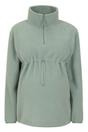 Khaki Cosy Sherpa Half Zip Maternity Fleece Top, Image 1 of 6