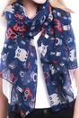 Navy Blue Owl Lightweight Scarf, Image 1 of 3
