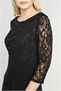 Black Lace Embellished Maxi Dress, Image 3 of 4