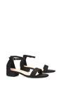 Black XY LONDON Black 'Tate' Low Block Heel Sandals With Ankle Strap, Image 3 of 6