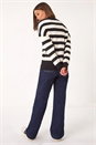 Black Button Shoulder Stripe Knit Jumper, Image 3 of 5