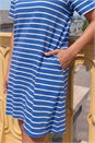 Blue Stripe Stretch T-Shirt Dress, Image 4 of 4