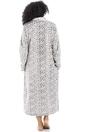 Light Grey Camille Lingerie Light Grey Supersoft Fleece Zip Up Animal Print Robes, Image 5 of 5