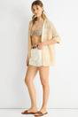 Beige Crochet Knit Edge to Edge Cardigan, Image 4 of 4