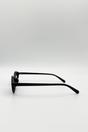 Black Oval Sunglasses In Black, Image 4 of 4