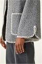 Grey Contrast Blanket Stitch Jacket, Image 5 of 5