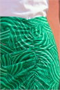Green Dusk Leaf Print Ruffle Midi Skirt, Image 5 of 5