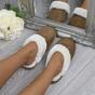 Tan AJVANI Tan Faux Fur Lined Slip On Memory Foam Mules Slippers, Image 4 of 5