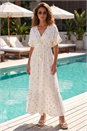 Ivory  Sequin Embellished Tassel Midi Dress , Image 3 of 4