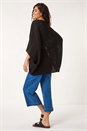 Black Crochet Tunic Cardigan, Image 3 of 6