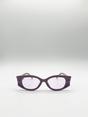Purple Oval Rectangular Vintage Sunglasses in Purple, Image 1 of 6