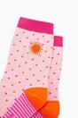 Pink Embroidered Sun Spotted Combed Cotton Socks, Image 2 of 4