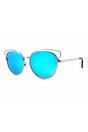 Silver Ruby Rocks Metal 'Santorini' Skeleton Frame Sunglasses in Silver, Image 1 of 2