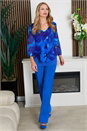 Blue Julianna Printed Stretch Top, Image 1 of 4