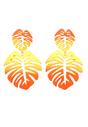 Orange AVANT-GARDE PARIS Orange Green Palm Leaf Dangle Earrings, Image 1 of 5