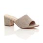 Rose Gold AJVANI Rose Gold Mid Block Heel Peep Toe Mules Sandals, Image 1 of 6