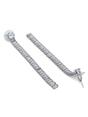 Silver AVANT-GARDE PARIS Silver Linear Crystal Tassel Drop Earrings, Image 2 of 3