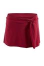 Burgundy Slit Detail Skirted Bikini Bottom, Image 1 of 3