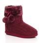 Burgundy AJVANI Burgundy Knitted Glitter Ankle Boot Slippers, Image 1 of 5