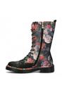 Black Womens Leather Gothic High Boots -INCASO, Image 4 of 7