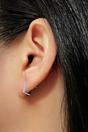 Silver Sterling Silver Geometic C-Cut Studs, Image 2 of 2