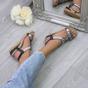Black Mid Wedge Diamante Slingback Sandals, Image 5 of 6