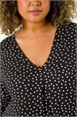 Black Curve V-Neck Spot Print Tunic, Image 5 of 5