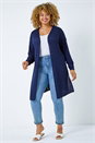 Navy  Curve Longline Cardigan , Image 2 of 5