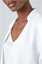 Ivory  Smart Collar Longline Blazer Jacket, Image 5 of 5