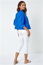 Royal Blue Stretch Pocket Detail Jacket, Image 3 of 5