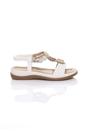 White AJVANI White Slingback Beaded T-Bar Sandals, Image 2 of 4