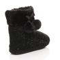 Black AJVANI Black Knitted Glitter Ankle Boot Slippers, Image 4 of 6