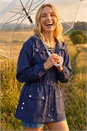 Navy  Shower Resistant Rain Jacket, Image 1 of 4
