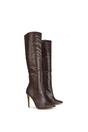 Brown 'Nora' Pointed Toe Zip Up Knee High Stiletto Heel Long Boots, Image 2 of 3