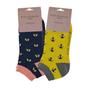 Navy 2 Pairs Breathable Bamboo Trainer Socks, Image 3 of 3