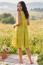 Lime Cotton Trim Detail Smock Dress, Image 3 of 4