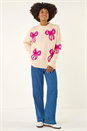 Ivory  Soft Bow Knit Jumper, Image 5 of 7