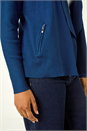 Petrol Blue Knitted Zip Detail Jacket, Image 5 of 5