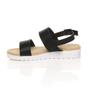 Black AJVANI Black Flatform Strappy Sandals, Image 3 of 6
