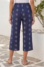 Navy  Petite Embroidered Cropped Trouser, Image 3 of 4