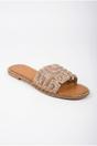 Gold iKrush Gold Pearl Geometric Rhinestone Embellished Sliders, Image 3 of 5