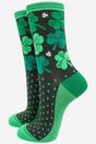Green Irish Shamrock Bamboo Socks, Image 1 of 4
