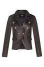 Black Leather Military Blazer Jacket-Newent, Image 1 of 4