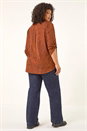 Rust Curve Spot Print Tunic Top, Image 3 of 5