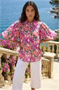 Pink Floral Print Button Through Shirt , Image 1 of 4